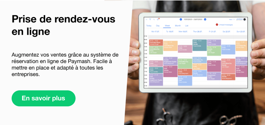 La prise de rendez-vous en ligne de Paymash